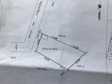 Cần bán gấp lô đất 320m2 hẻm 855 Nguyễn Bình, xã Nhơn Đức, huyện Nhà Bè.