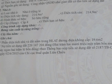 ????????Bán nhà 2 mặt tiền đường Âu Cơ, Liên Chiểu, Đà Nẵng