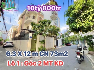 Khu Bàu Cát – Tân Bình, Lô góc 2 hẻm 8m, DT 6.3x12m, 4 tầng, chỉ 10.8 tỷ