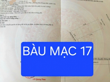 ????????Bán đất 2 lô liền kề đường Bàu Mạc 17 - DT 212.5m2 -  gần biển