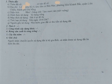 ????????Bán đất đường Bàu Mạc 17 - thông PHAN VĂN ĐỊNH