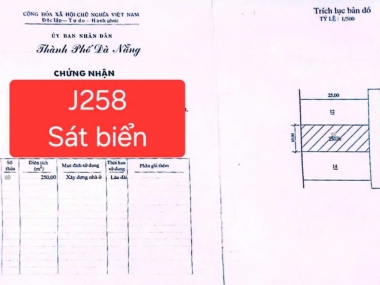 ????????Bán đất J258 - sát biển Nguyễn Tất Thành - Gía quá rẽ