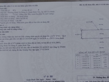 Bán đất hẻm 427 Lê Văn Qưới Bình Tân 73,3m giá 5,9 tỷ