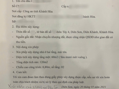 ???? ???? BÁN NHÀ 2 TẦNG ĐẸP CÓ SÂN ĐỖ ÔTÔ TRONG NHÀ, CHỈ HƠN 2 TỎI tại Diên Sơn NHA TRANG