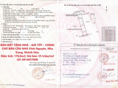 BÁN ĐẤT TẶNG NHÀ – GIÁ TỐT – CHÍNH CHỦ BÁN CĂN NHÀ Vĩnh Nguyên, Nha Trang, Khánh Hòa.